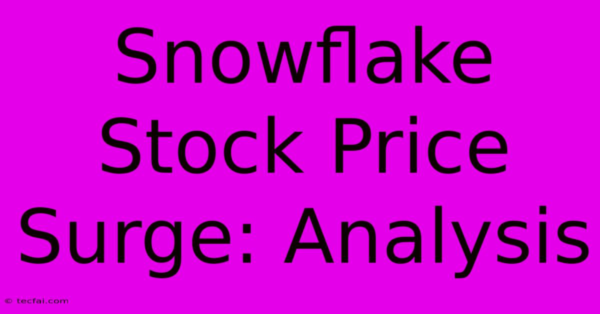 Snowflake Stock Price Surge: Analysis