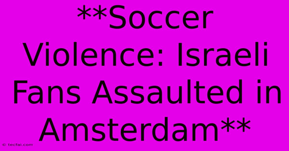 **Soccer Violence: Israeli Fans Assaulted In Amsterdam**