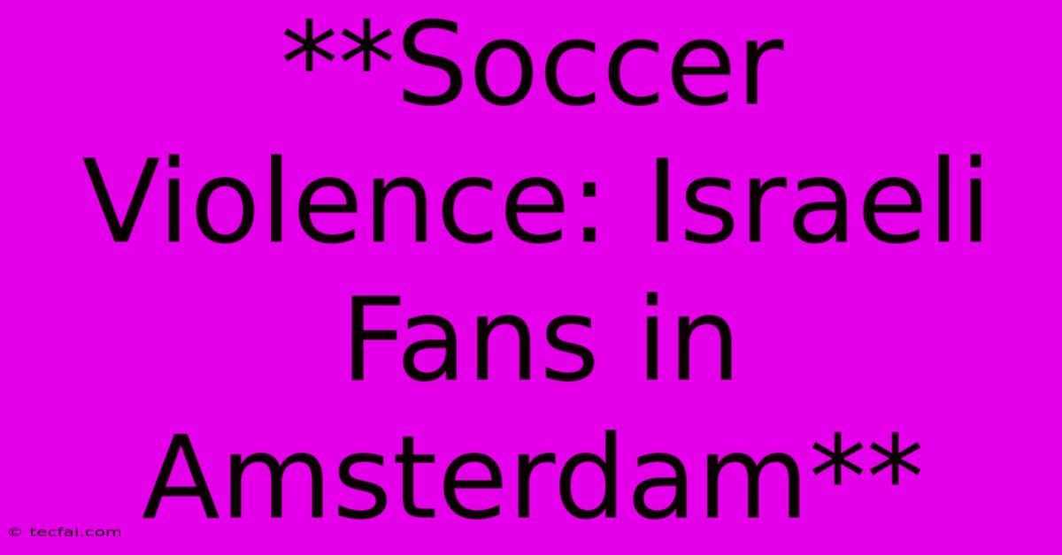 **Soccer Violence: Israeli Fans In Amsterdam**