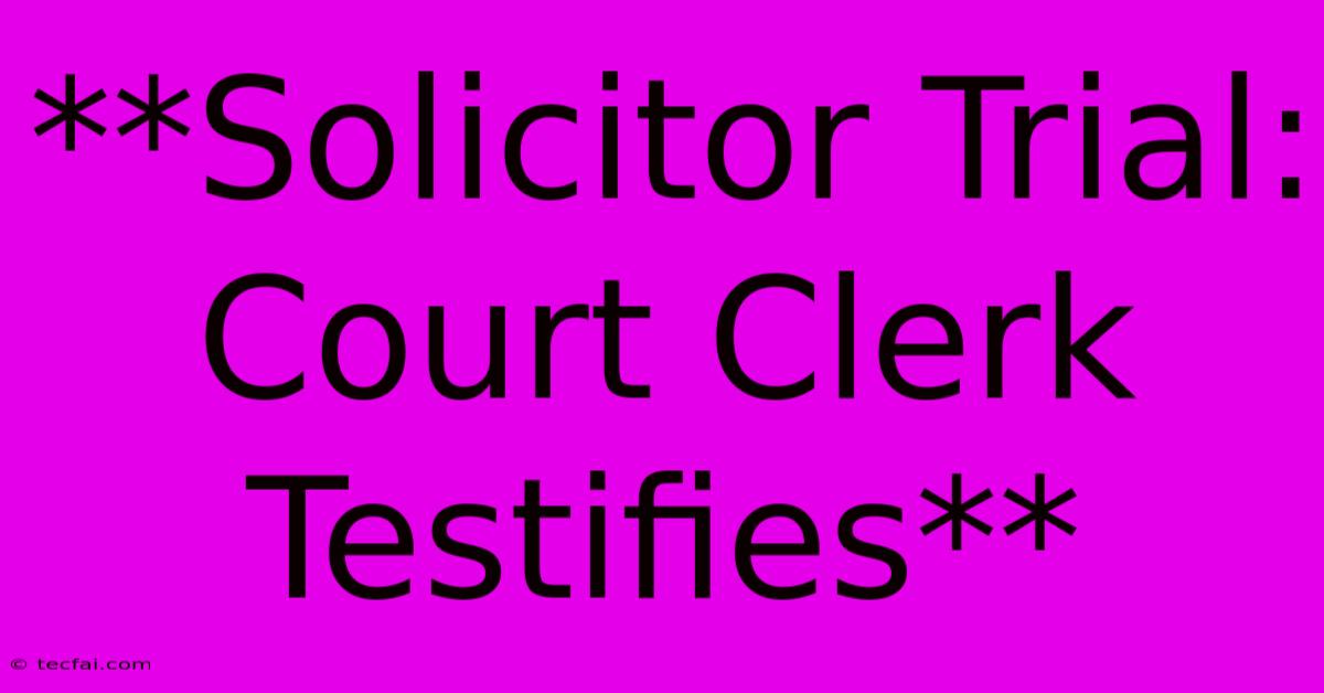 **Solicitor Trial: Court Clerk Testifies**