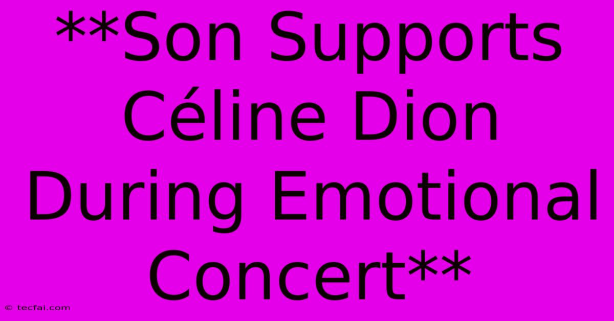 **Son Supports Céline Dion During Emotional Concert**