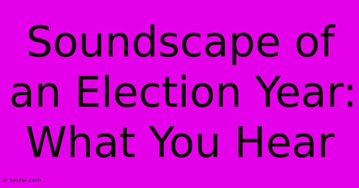 Soundscape Of An Election Year: What You Hear