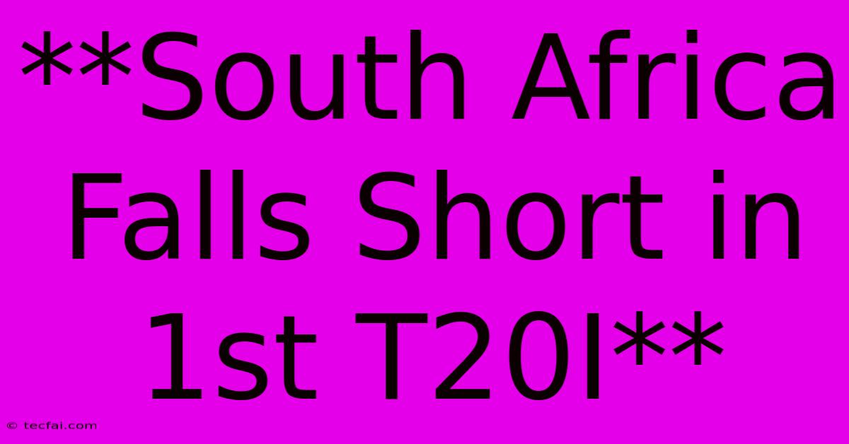 **South Africa Falls Short In 1st T20I**