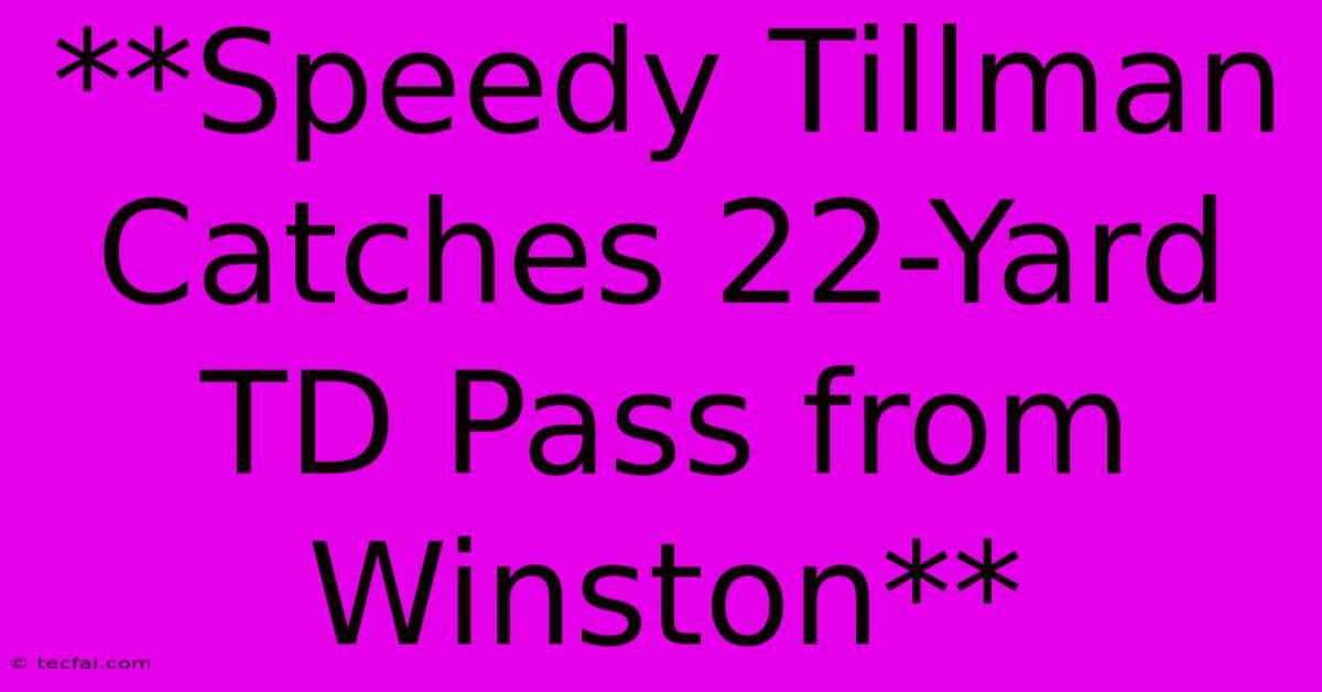 **Speedy Tillman Catches 22-Yard TD Pass From Winston**