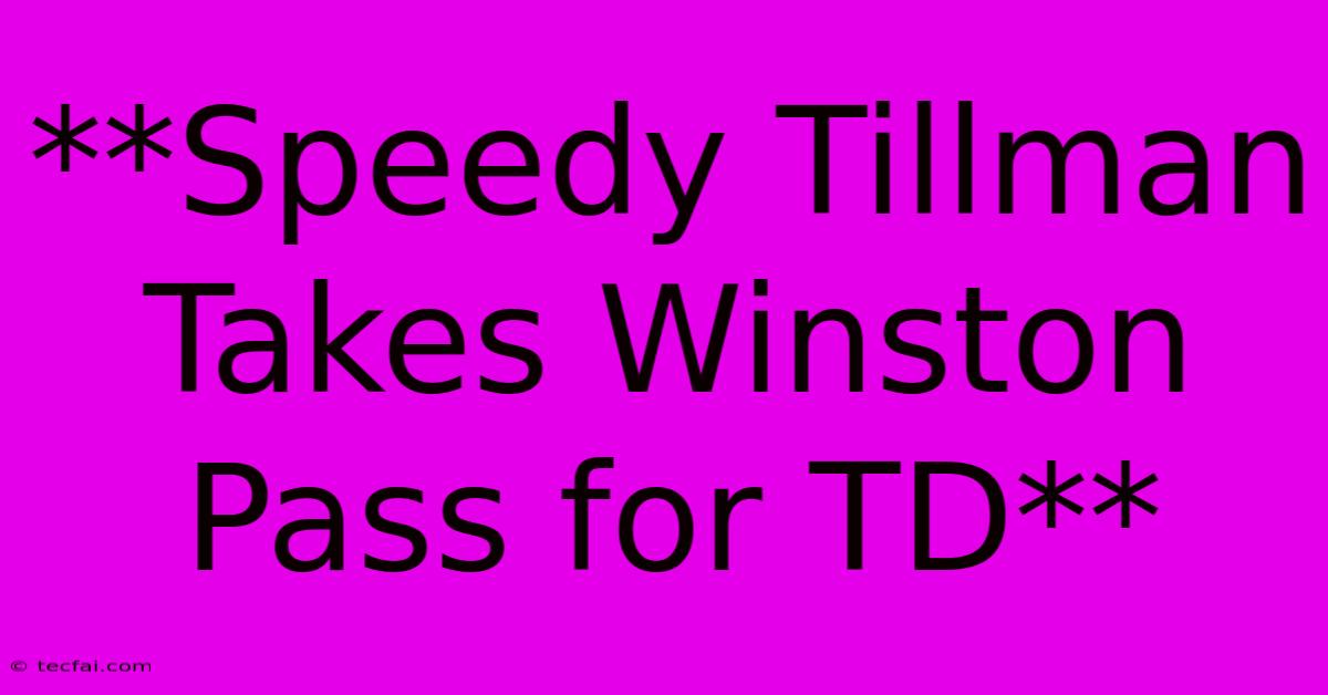 **Speedy Tillman Takes Winston Pass For TD** 