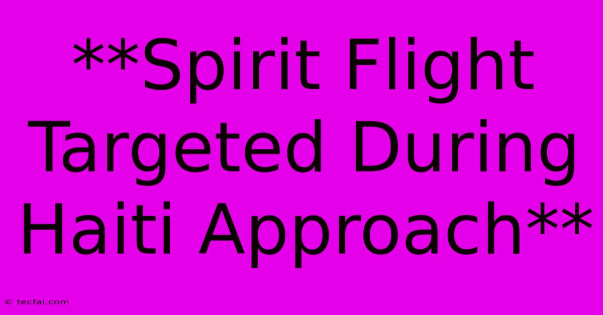 **Spirit Flight Targeted During Haiti Approach**