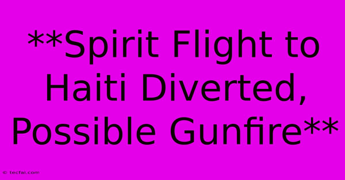 **Spirit Flight To Haiti Diverted, Possible Gunfire** 