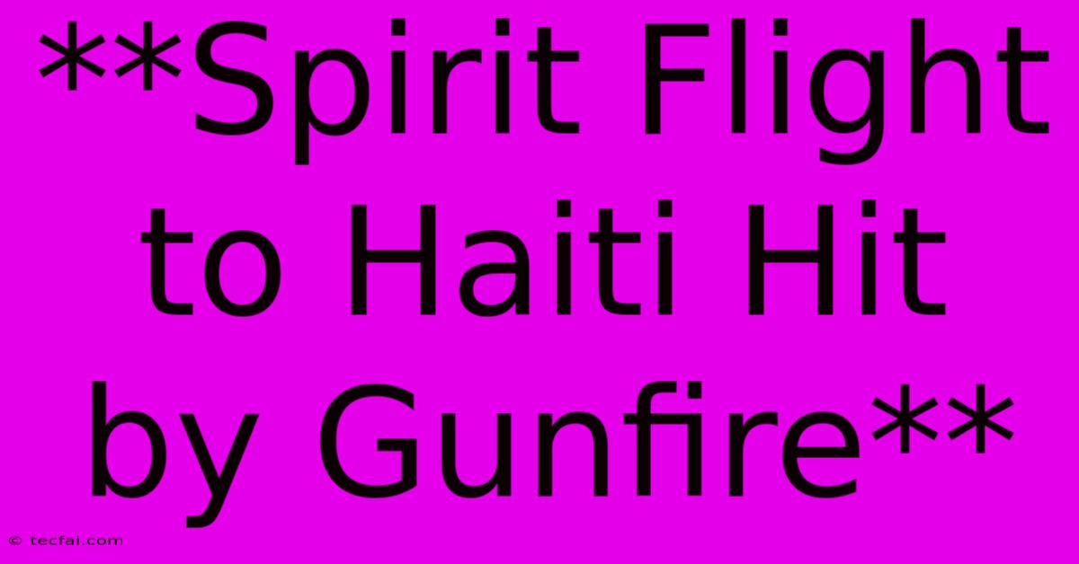 **Spirit Flight To Haiti Hit By Gunfire**