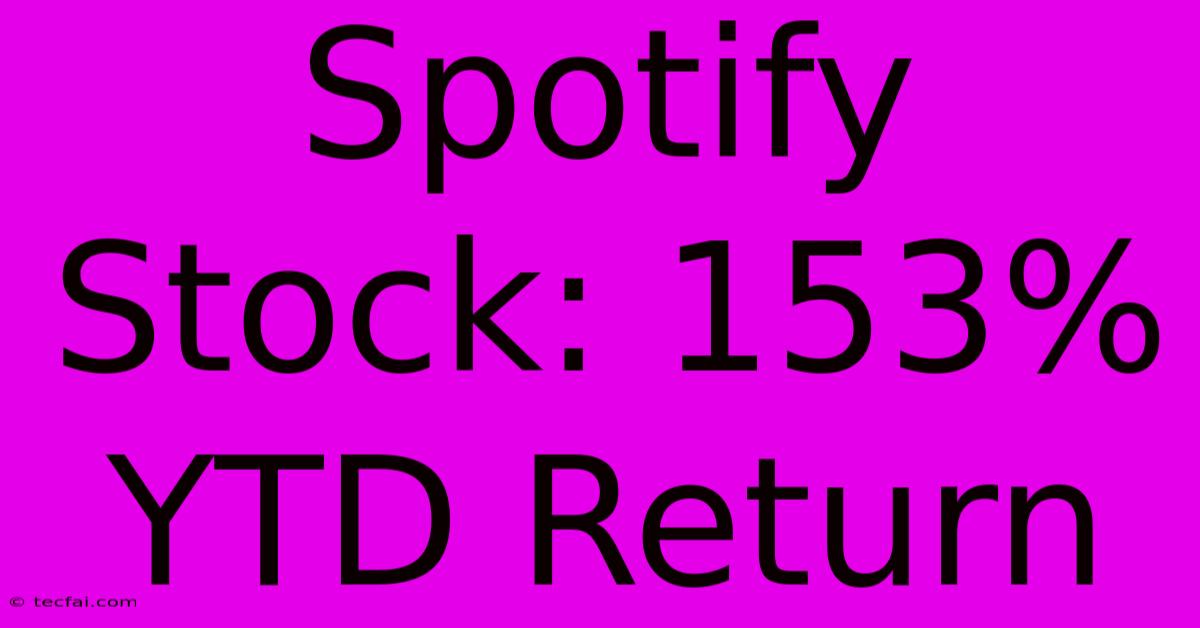 Spotify Stock: 153% YTD Return