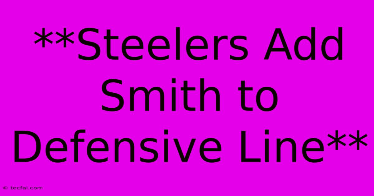 **Steelers Add Smith To Defensive Line**