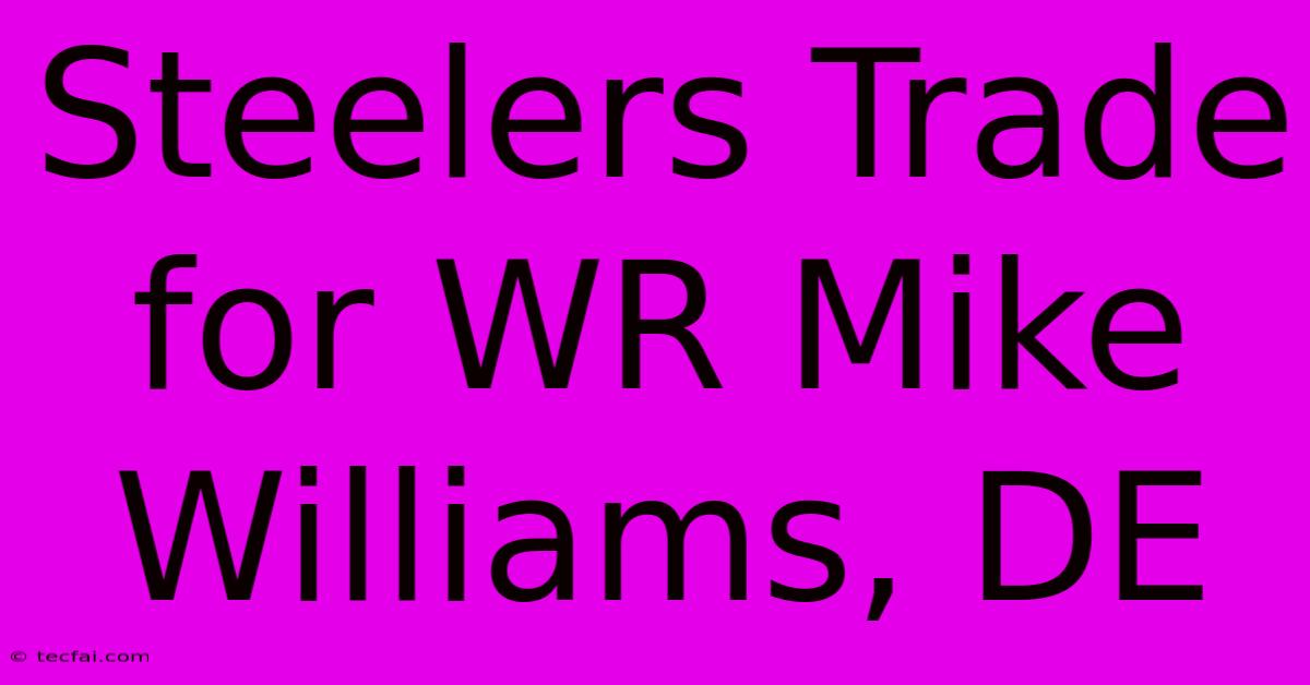 Steelers Trade For WR Mike Williams, DE