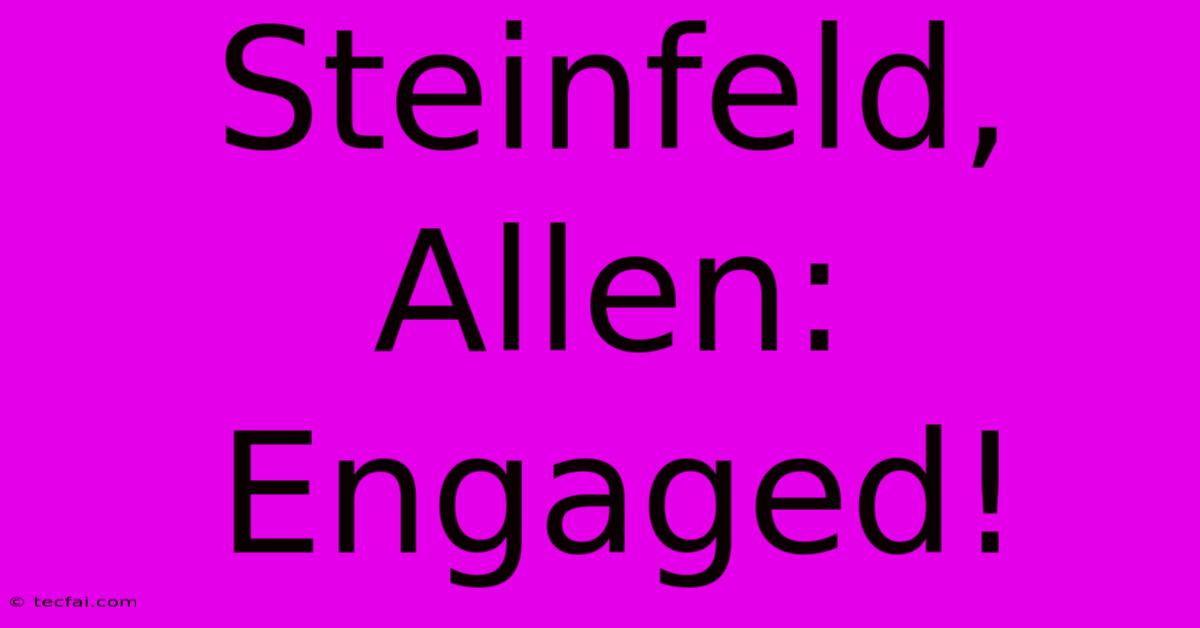 Steinfeld, Allen: Engaged!