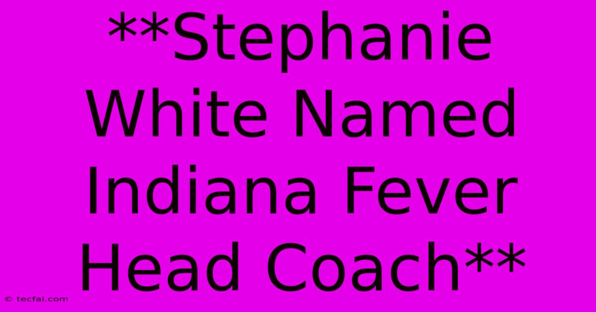 **Stephanie White Named Indiana Fever Head Coach**