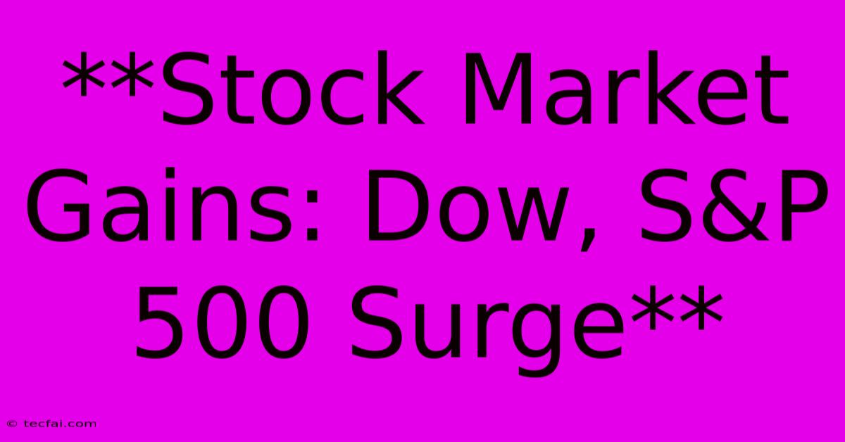 **Stock Market Gains: Dow, S&P 500 Surge**