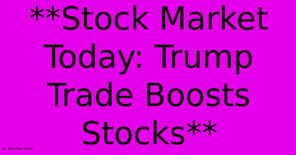 **Stock Market Today: Trump Trade Boosts Stocks**