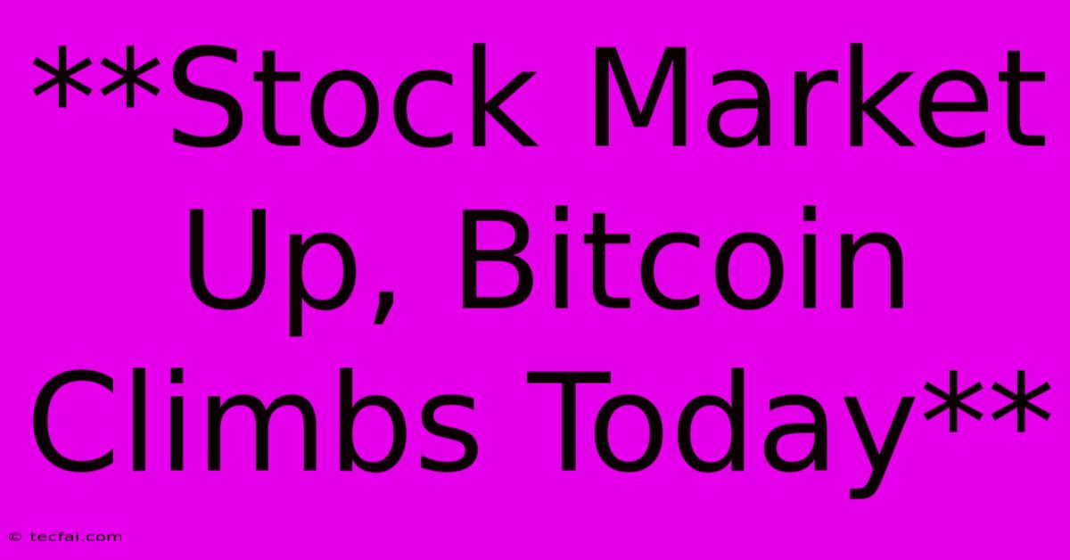 **Stock Market Up, Bitcoin Climbs Today**