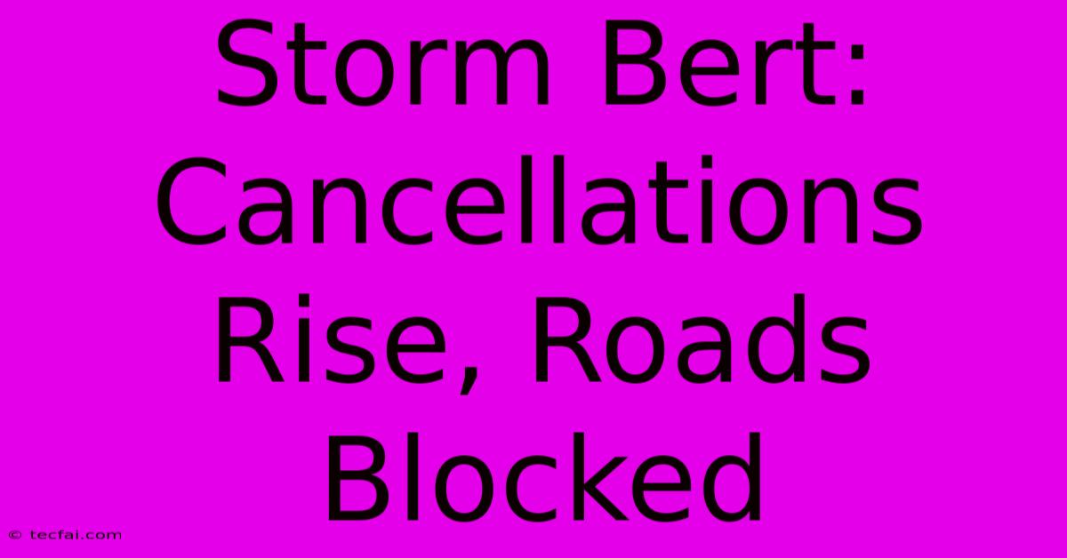 Storm Bert:  Cancellations Rise, Roads Blocked