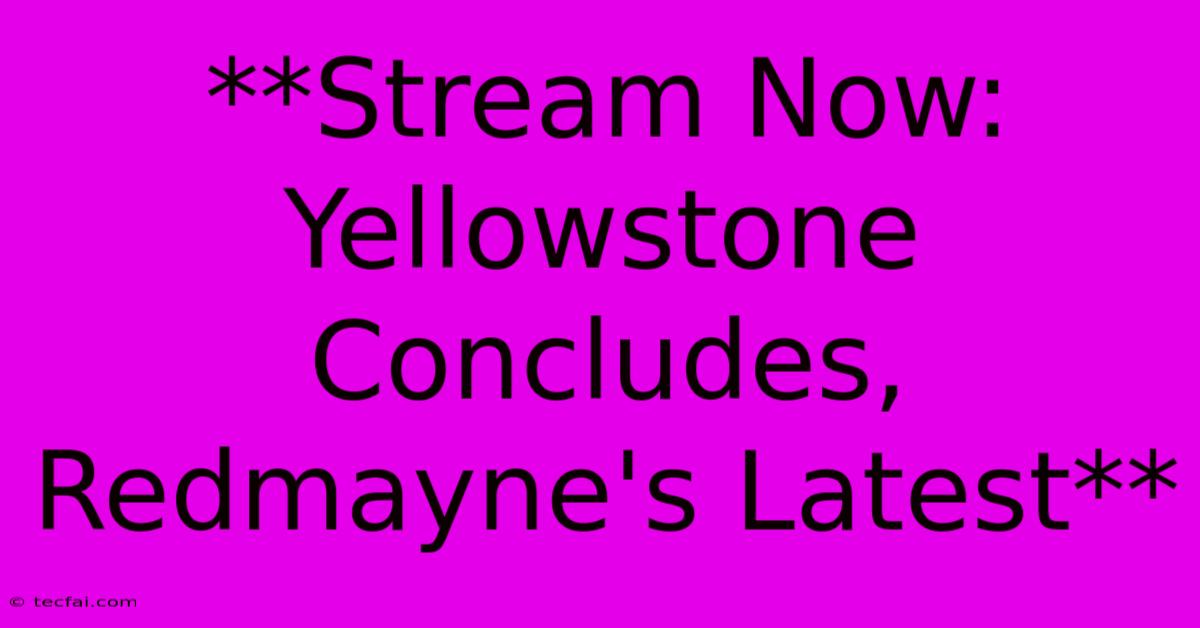 **Stream Now: Yellowstone Concludes, Redmayne's Latest**