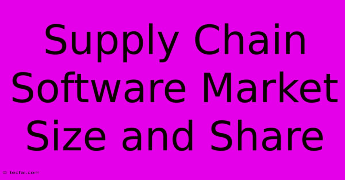 Supply Chain Software Market Size And Share