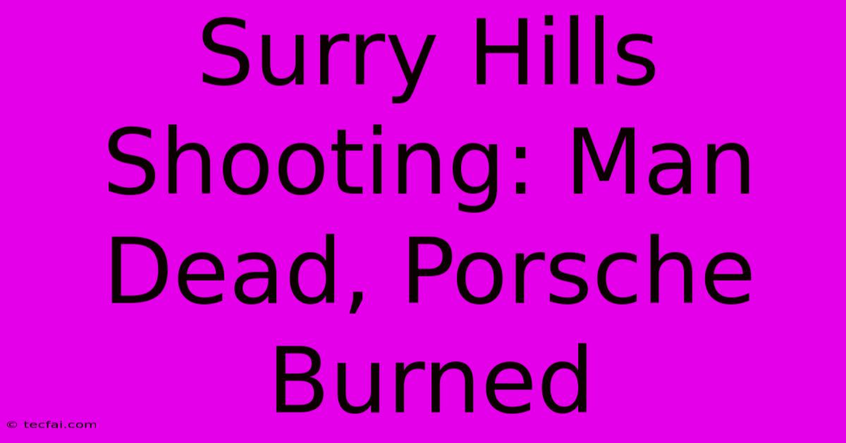 Surry Hills Shooting: Man Dead, Porsche Burned