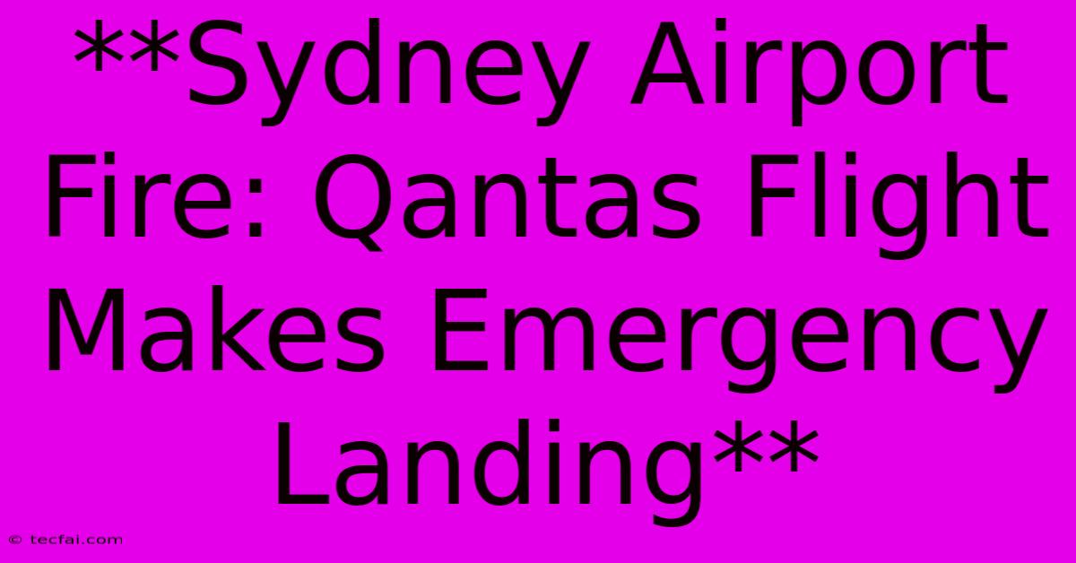 **Sydney Airport Fire: Qantas Flight Makes Emergency Landing**