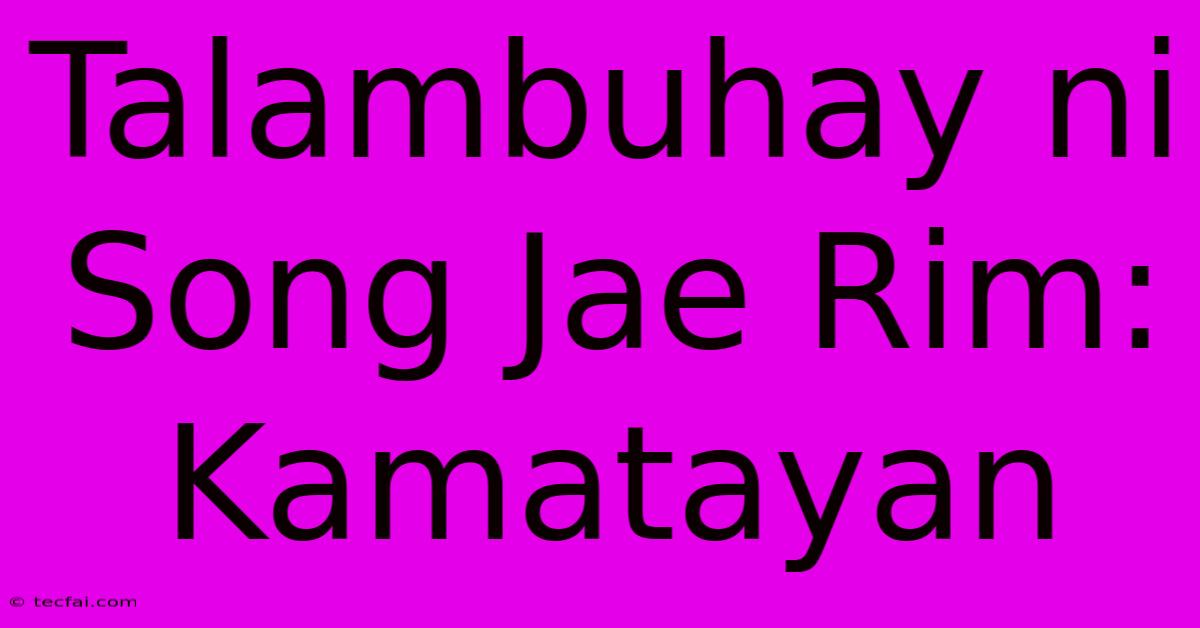 Talambuhay Ni Song Jae Rim: Kamatayan 