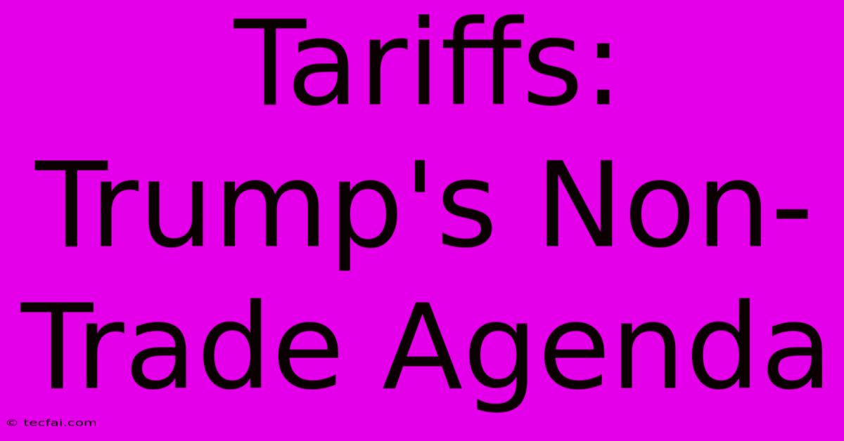 Tariffs: Trump's Non-Trade Agenda