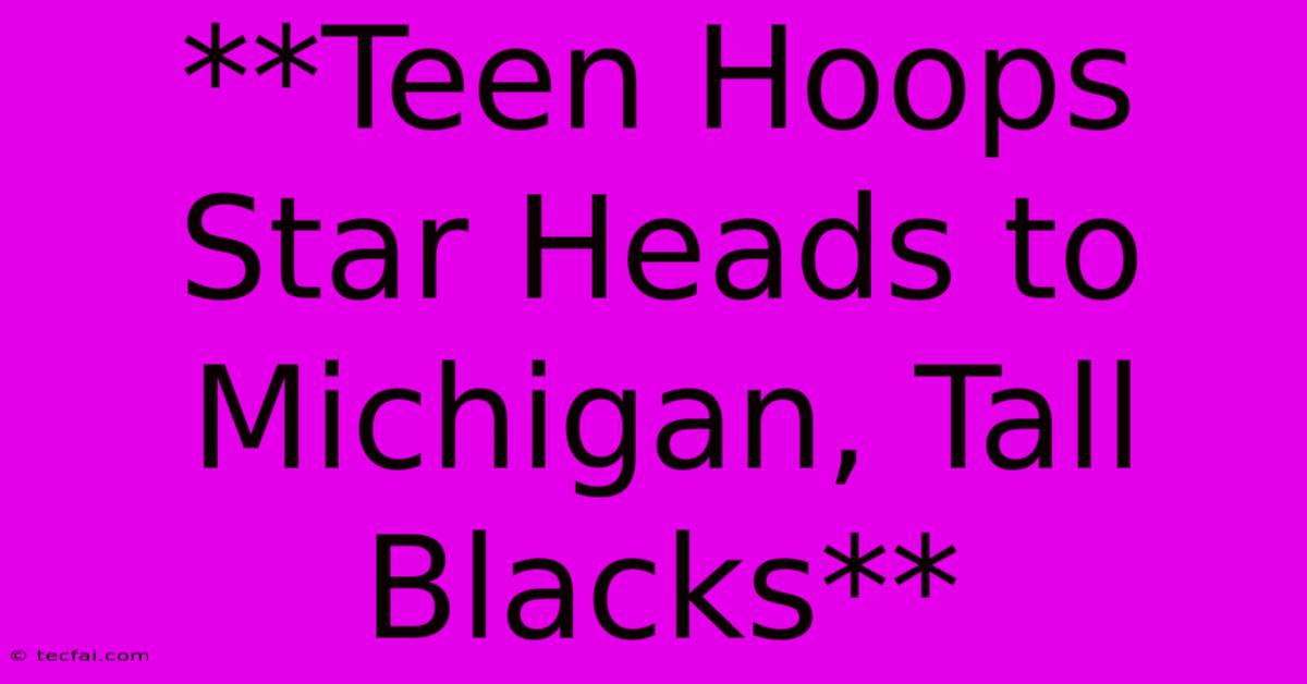 **Teen Hoops Star Heads To Michigan, Tall Blacks**