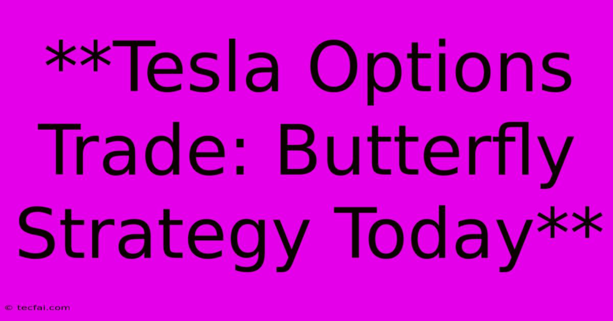 **Tesla Options Trade: Butterfly Strategy Today**