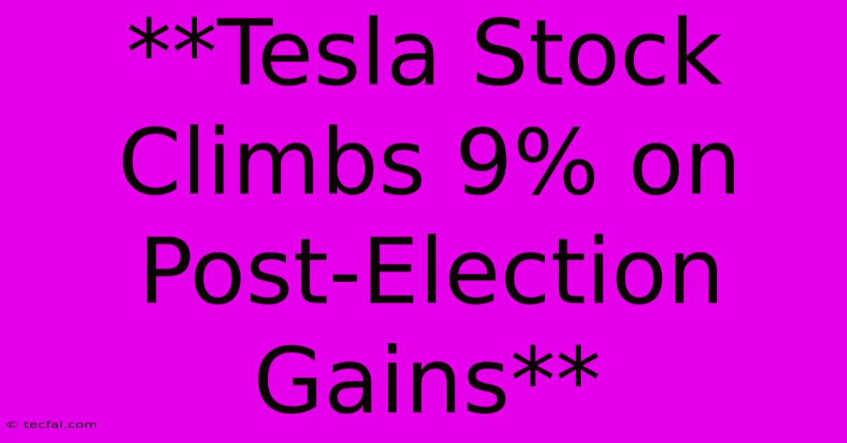 **Tesla Stock Climbs 9% On Post-Election Gains**