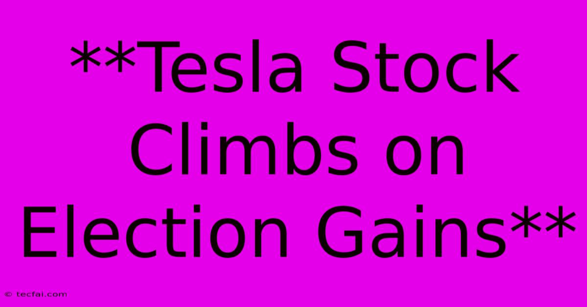 **Tesla Stock Climbs On Election Gains**