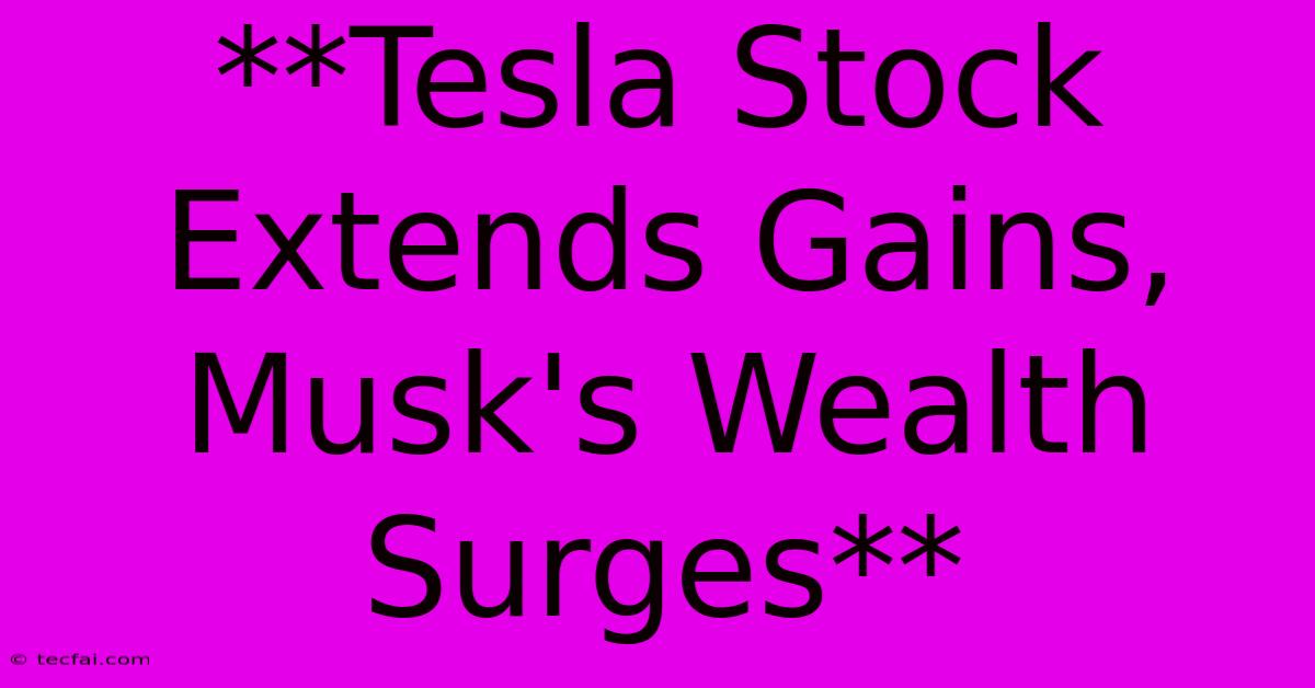 **Tesla Stock Extends Gains, Musk's Wealth Surges**