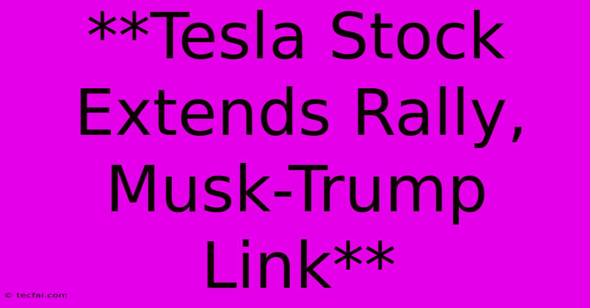 **Tesla Stock Extends Rally, Musk-Trump Link** 