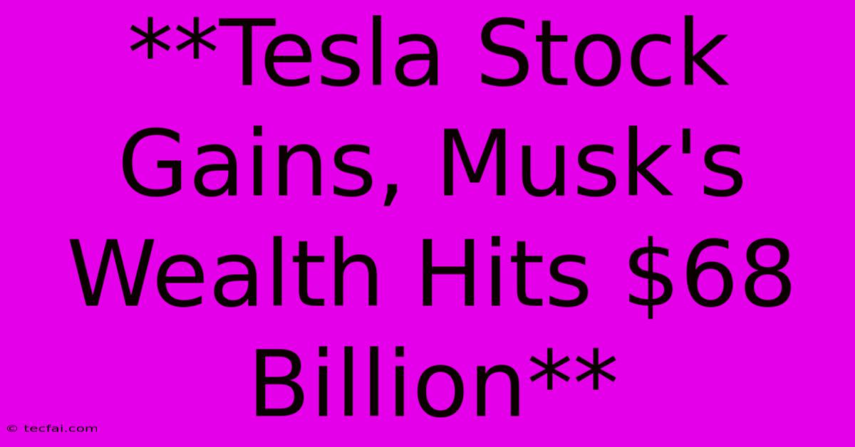 **Tesla Stock Gains, Musk's Wealth Hits $68 Billion**