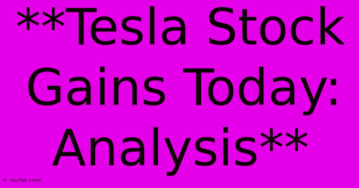 **Tesla Stock Gains Today: Analysis** 