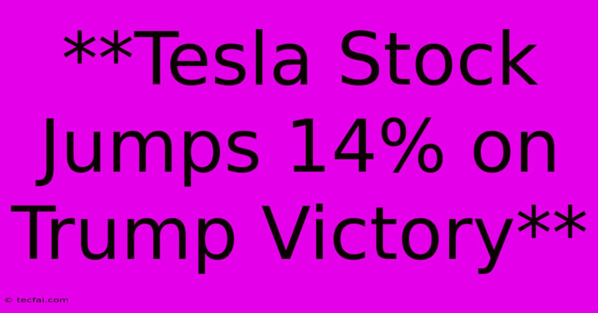 **Tesla Stock Jumps 14% On Trump Victory**