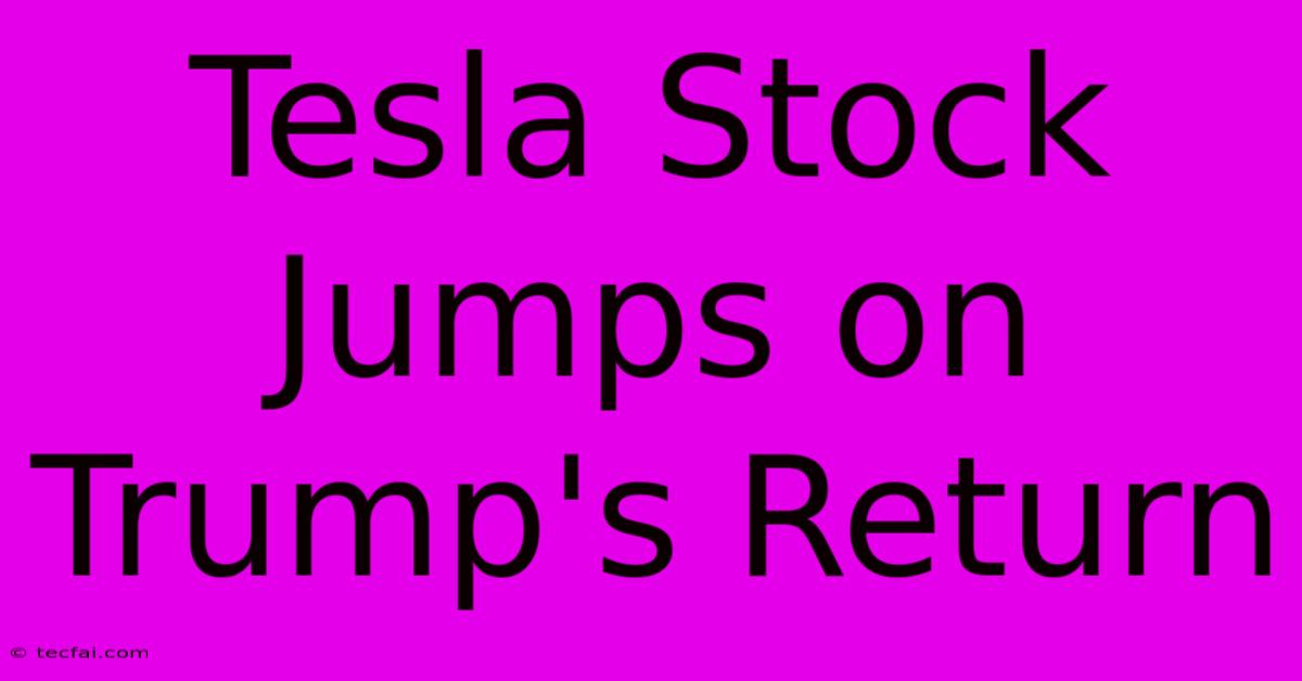 Tesla Stock Jumps On Trump's Return