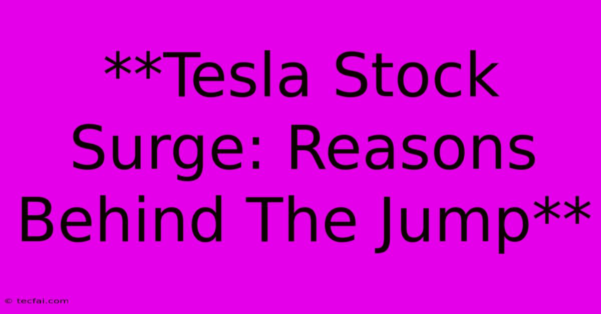 **Tesla Stock Surge: Reasons Behind The Jump**