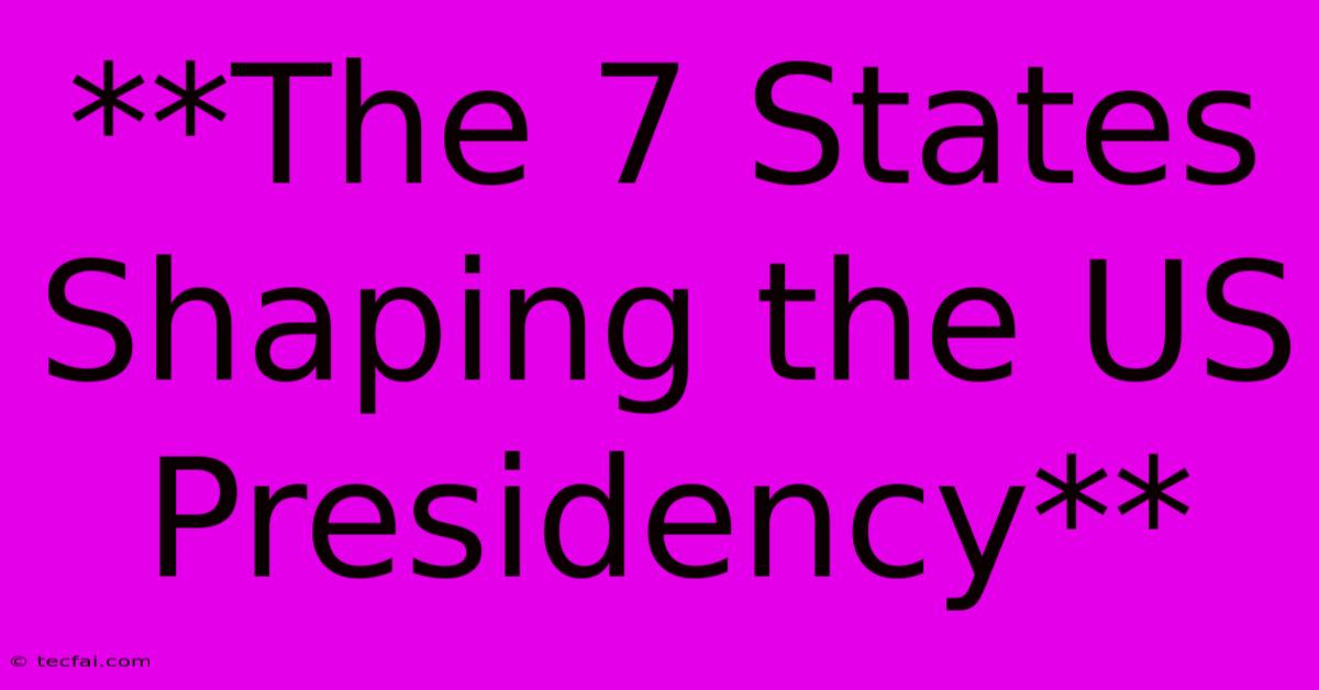 **The 7 States Shaping The US Presidency** 