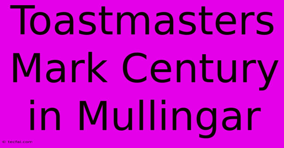 Toastmasters Mark Century In Mullingar