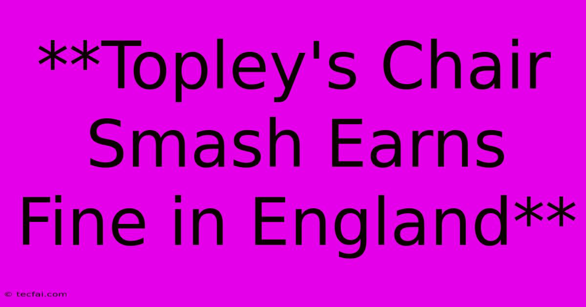 **Topley's Chair Smash Earns Fine In England**