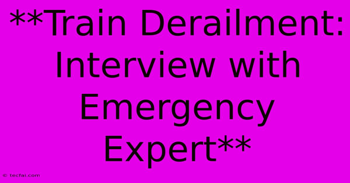 **Train Derailment: Interview With Emergency Expert**