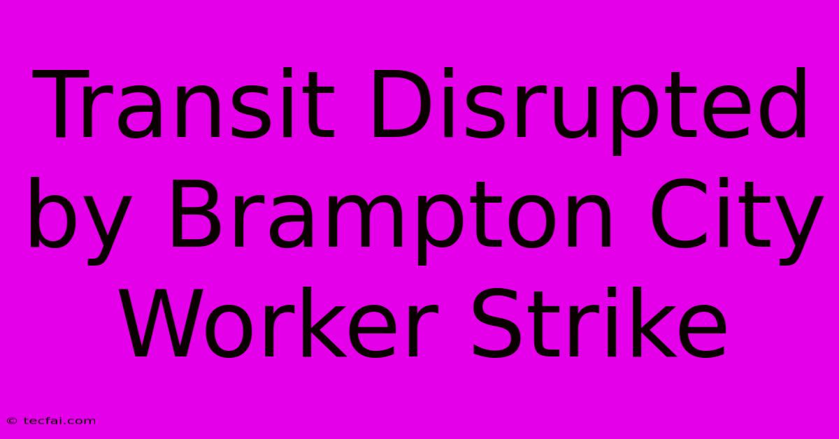 Transit Disrupted By Brampton City Worker Strike