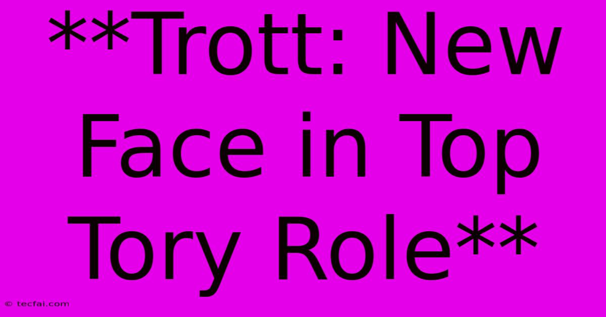 **Trott: New Face In Top Tory Role** 