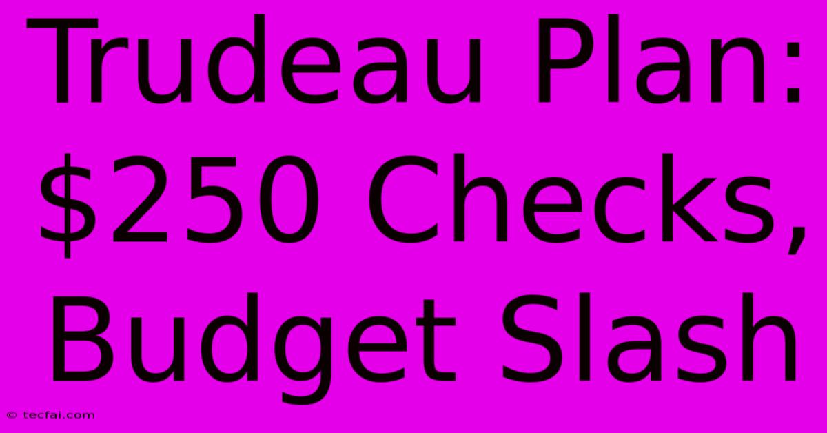 Trudeau Plan: $250 Checks, Budget Slash