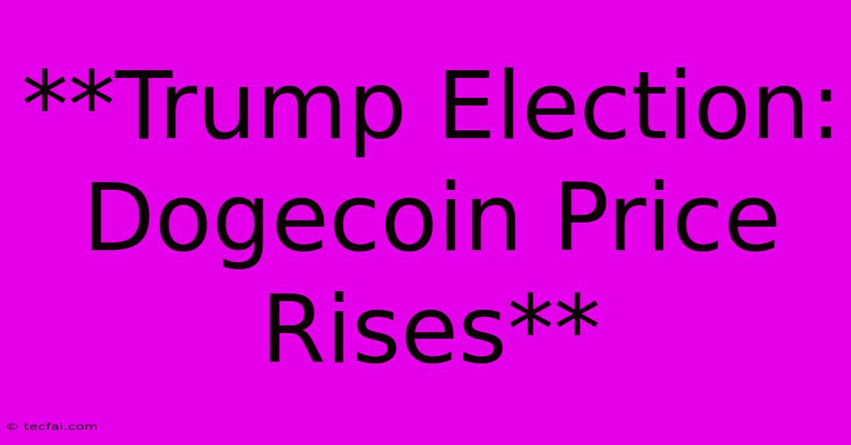 **Trump Election: Dogecoin Price Rises**