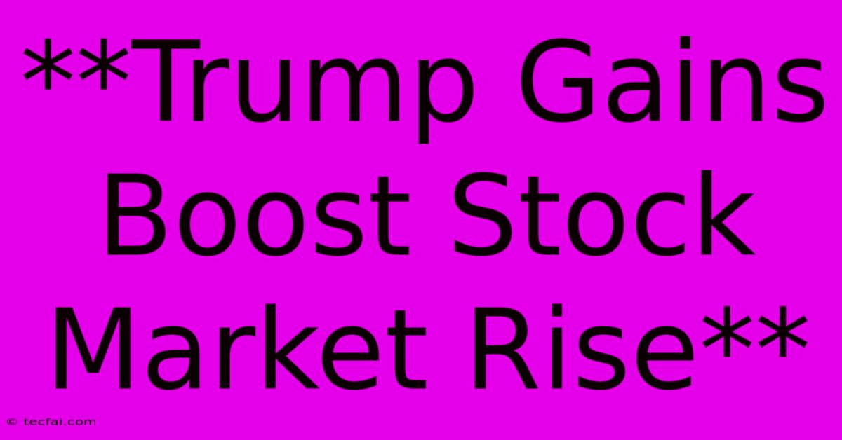 **Trump Gains Boost Stock Market Rise**