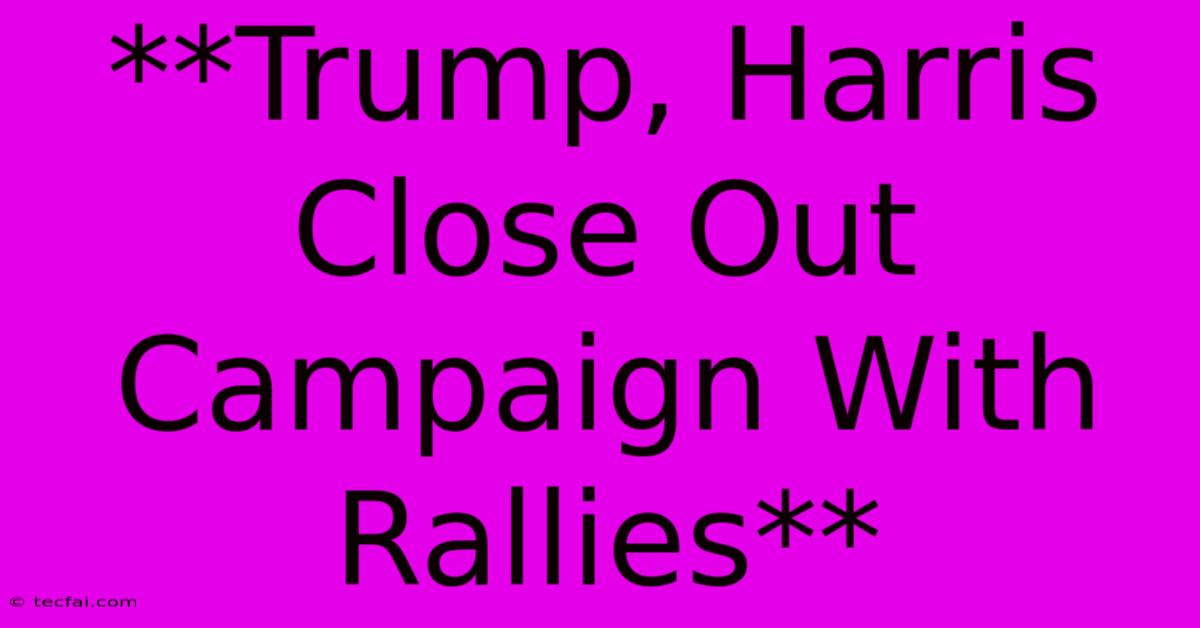 **Trump, Harris Close Out Campaign With Rallies**