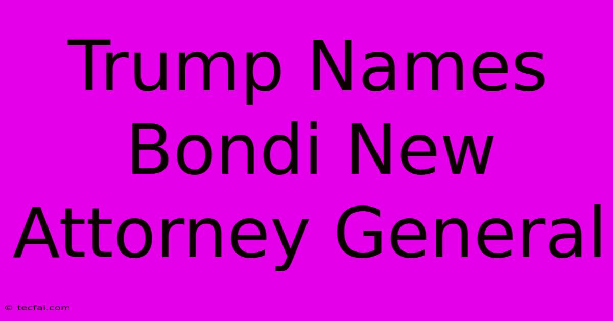 Trump Names Bondi New Attorney General