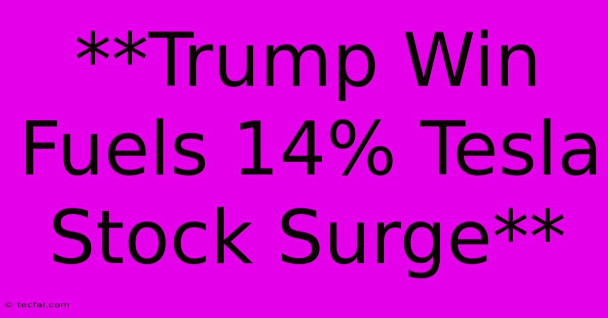 **Trump Win Fuels 14% Tesla Stock Surge** 